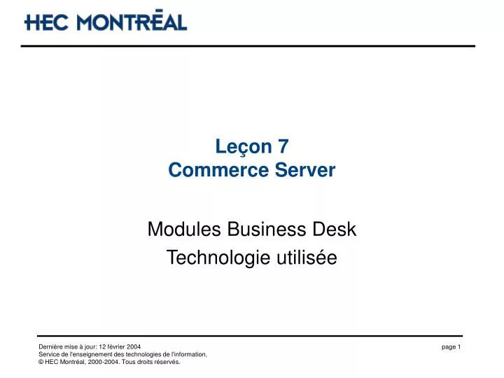 le on 7 commerce server