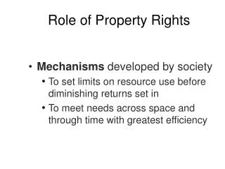 Role of Property Rights