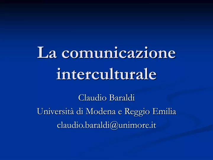 la comunicazione interculturale