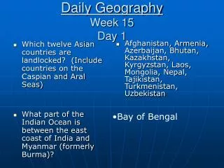 Daily Geography Week 15 Day 1