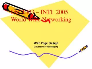 Web Page Design University of Wollongong