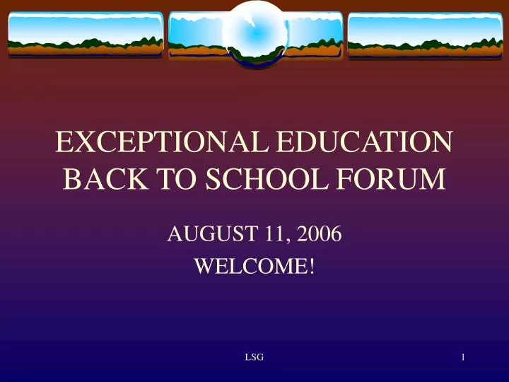 exceptional education back to school forum