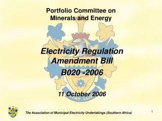 Portfolio Committee on Minerals and Energy