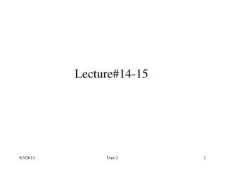 Lecture#14-15