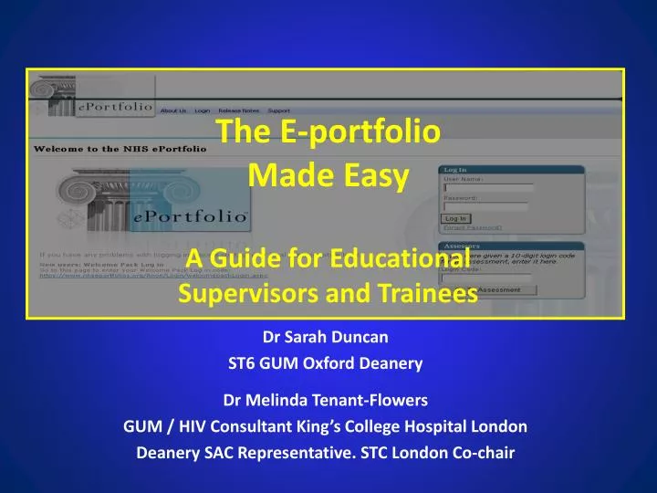 the e portfolio made easy a guide for educational supervisors and trainees