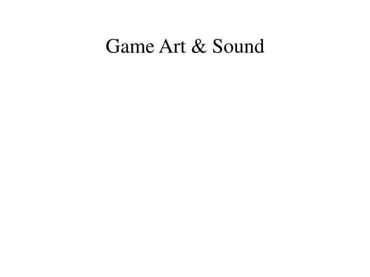 game art sound