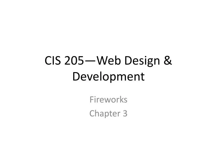 cis 205 web design development