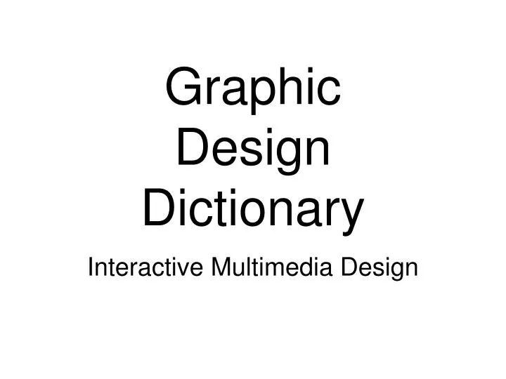 graphic design dictionary