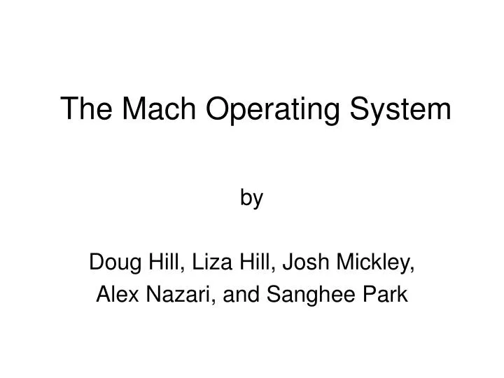 the mach operating system