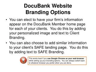 DocuBank Website Branding Options