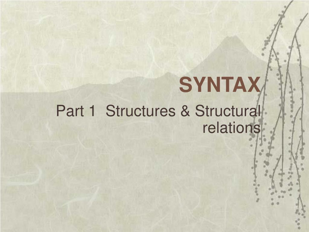 PPT - SYNTAX PowerPoint Presentation, free download - ID:3884264