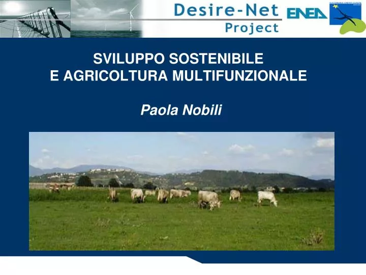 sviluppo sostenibile e agricoltura multifunzionale paola nobili