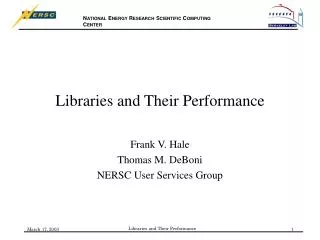 Libraries and Their Performance