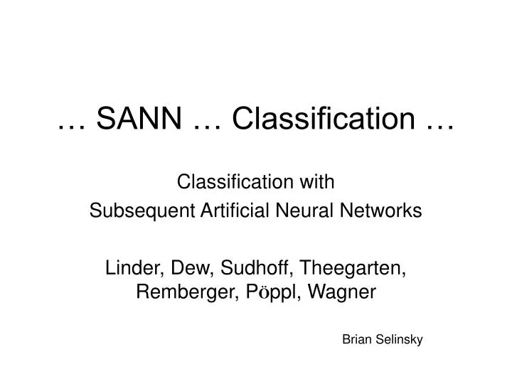 sann classification
