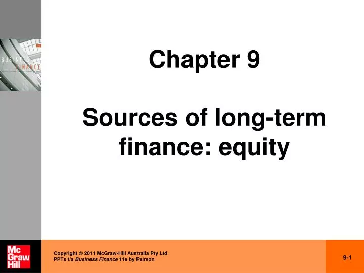 chapter 9 sources of long term finance equity