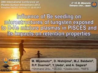 20th International Conference on Plasma Surface Interactions 2012