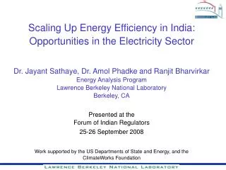 Scaling Up Energy Efficiency in India: Opportunities in the Electricity Sector