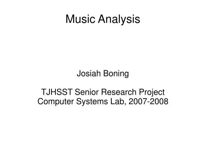 josiah boning tjhsst senior research project computer systems lab 2007 2008