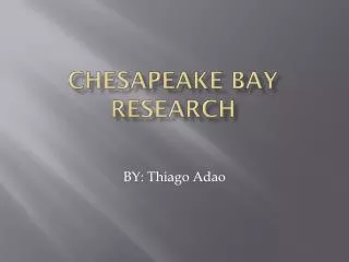 Chesapeake Bay Research