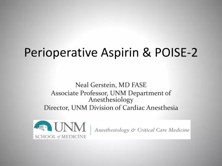 perioperative aspirin poise 2