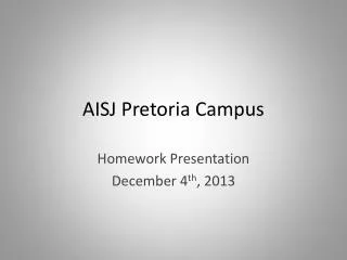 AISJ Pretoria Campus