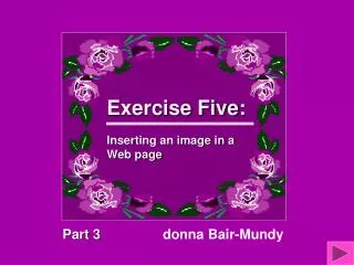 Exercise Five: Inserting an image in a Web page