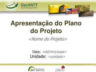 apresenta o do plano do projeto