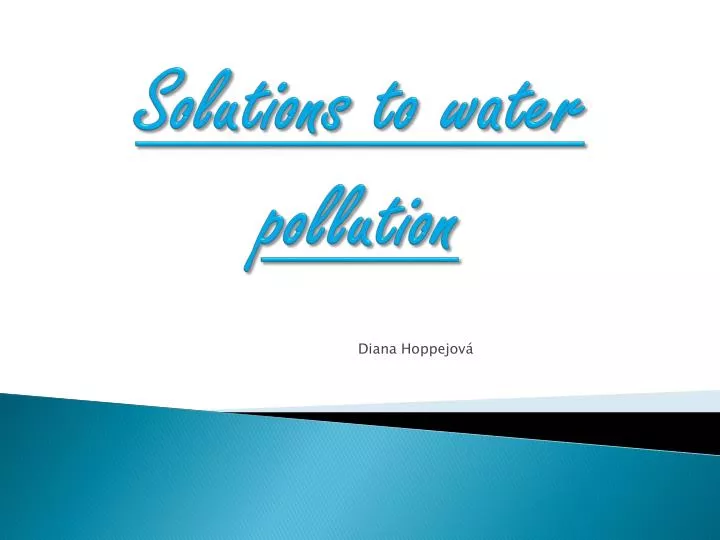 solutions to water pollution