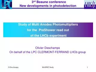 S tudy of Multi Anodes Photomultipliers for the PreShower read out of the LHCb experiment