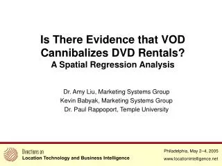 Is There Evidence that VOD Cannibalizes DVD Rentals? A Spatial Regression Analysis