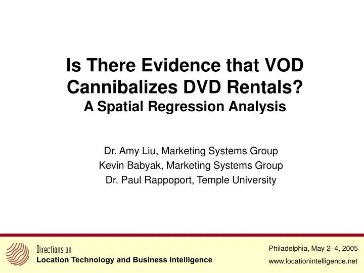 is there evidence that vod cannibalizes dvd rentals a spatial regression analysis