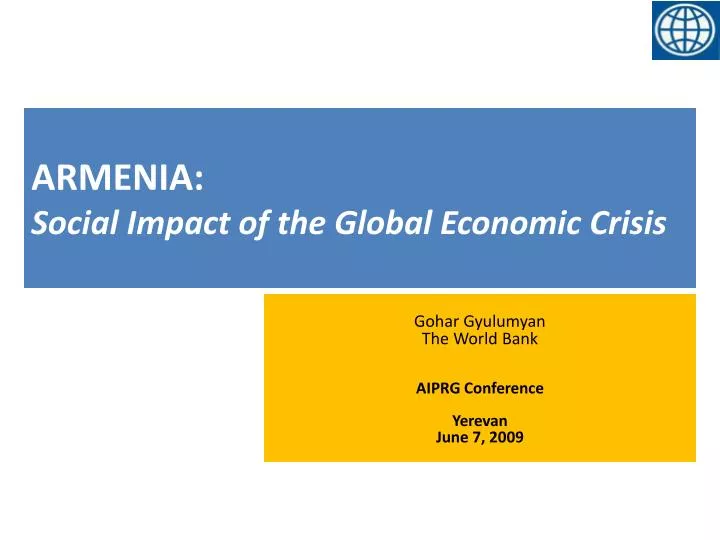 armenia social impact of the global economic crisis