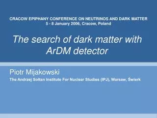 The search of dark matter with ArDM detector