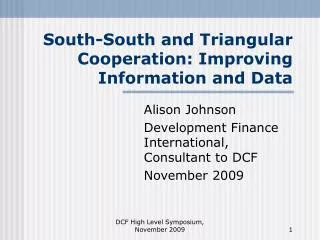 South-South and Triangular Cooperation: Improving Information and Data
