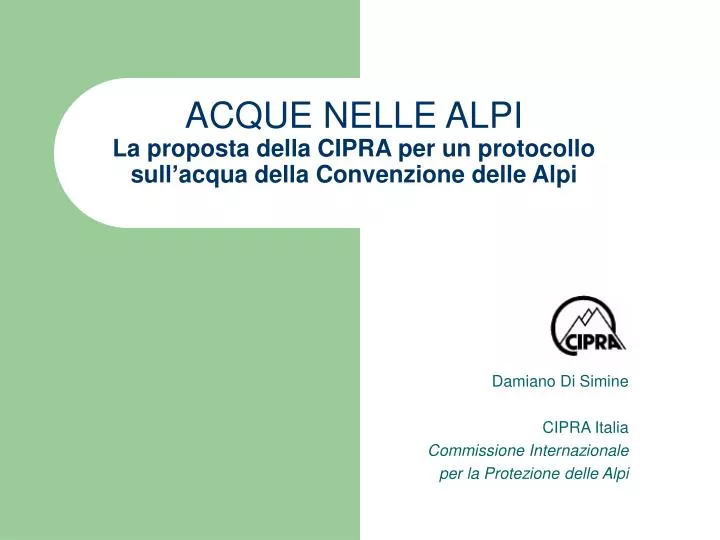 acque nelle alpi la proposta della cipra per un protocollo sull acqua della convenzione delle alpi