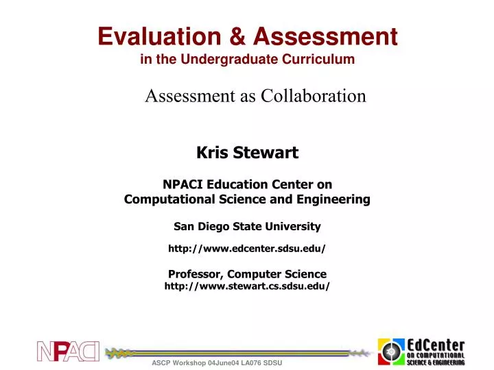 evaluation assessment in the undergraduate curriculum