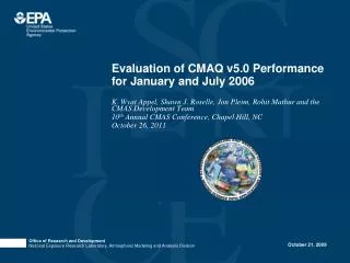 Evaluation of CMAQ v5.0 Performance for January and July 2006