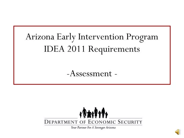 arizona early intervention program idea 2011 requirements assessment