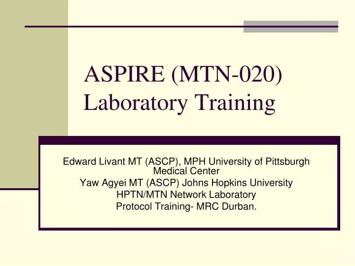 aspire mtn 020 laboratory training