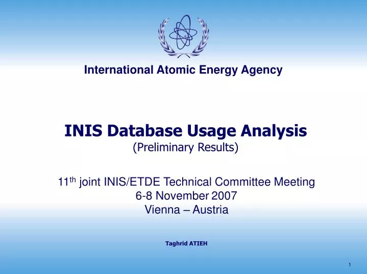inis database usage analysis preliminary results