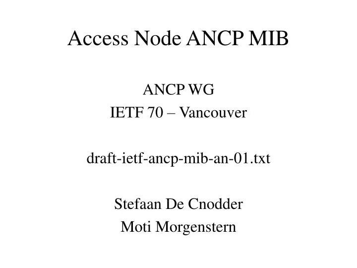 access node ancp mib