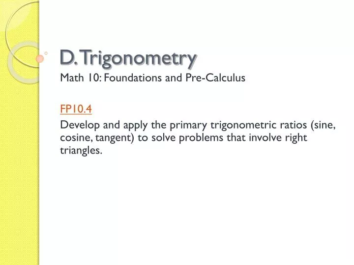 d trigonometry