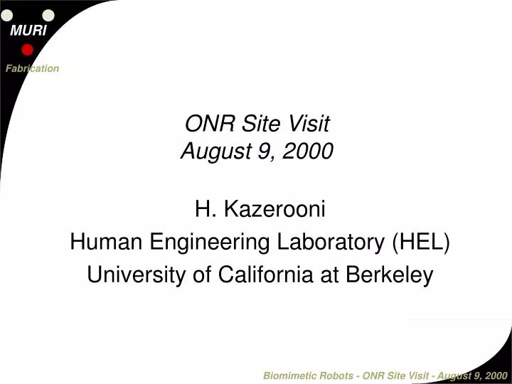h kazerooni human engineering laboratory hel university of california at berkeley