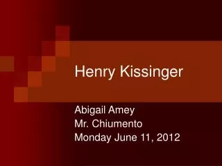 Henry Kissinger