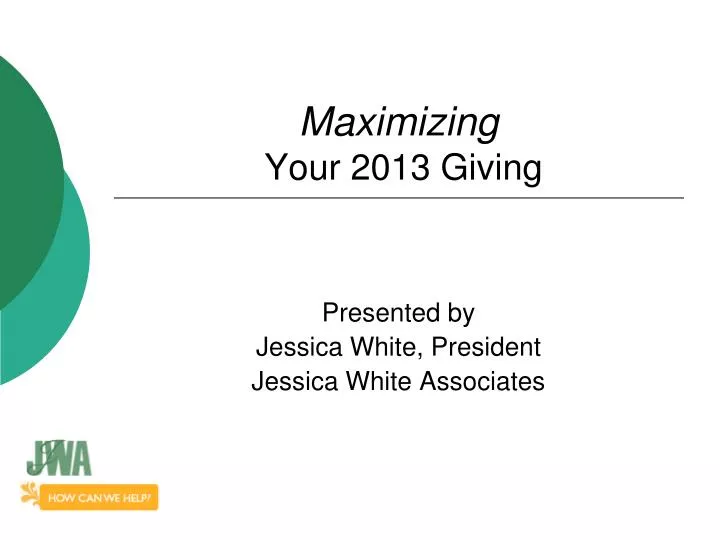 maximizing your 2013 giving