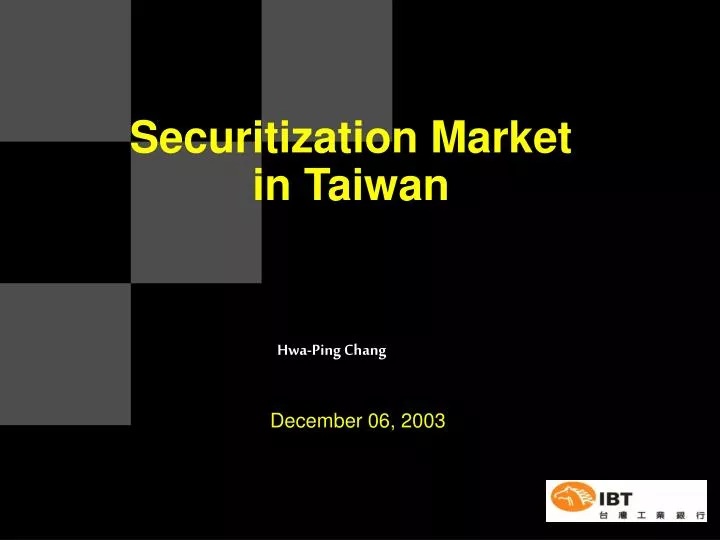 securitization market in taiwan