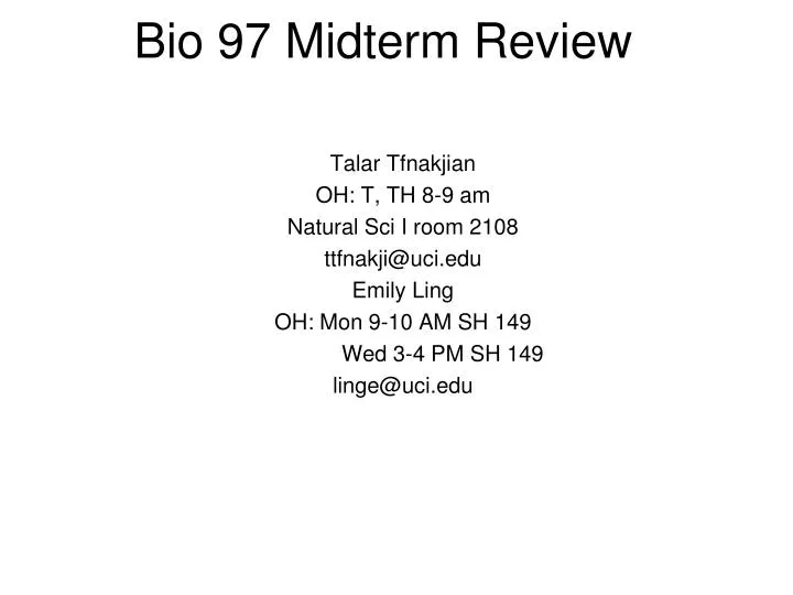 bio 97 midterm review
