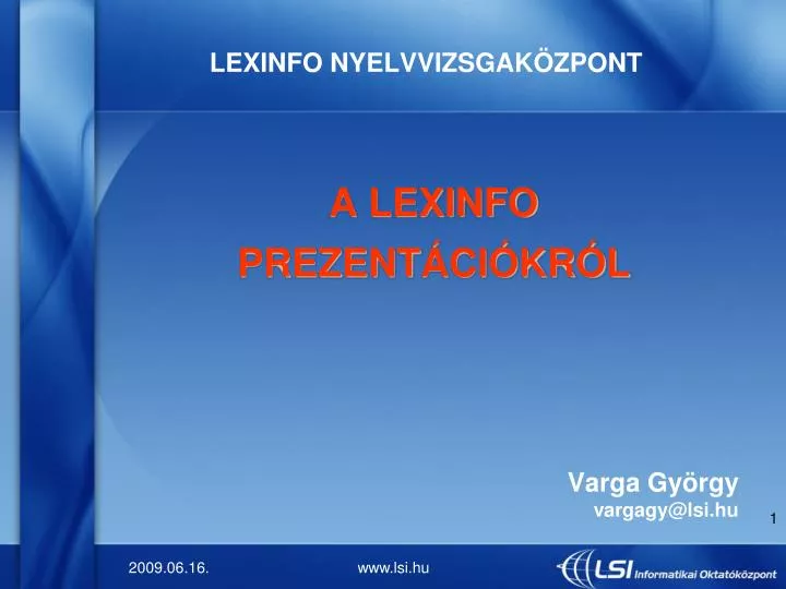lexinfo nyelvvizsgak zpont