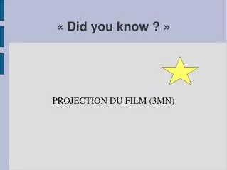 did you know