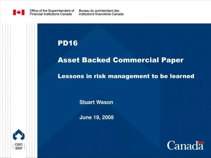 pd16 asset backed commercial paper lessons in risk management to be learned